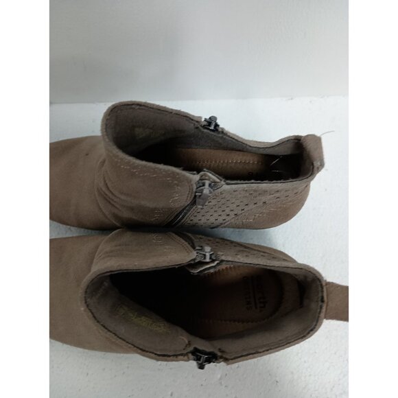 Earth Origins Ankle Booties Womens Sz 9 Tan Suede Naville Comfort Side Zip Shoes - Picture 3 of 12
